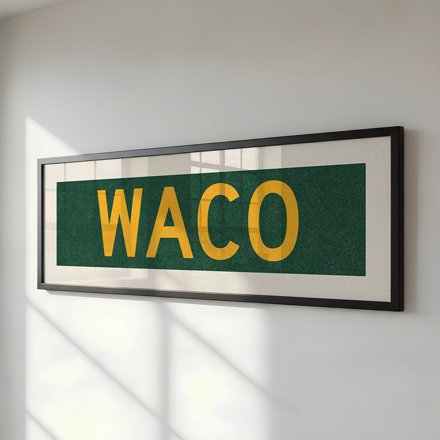Framed Waco Green Bus Scroll