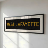 Framed West Lafayette Black and Gold Bus Scroll - Tejas Country Club