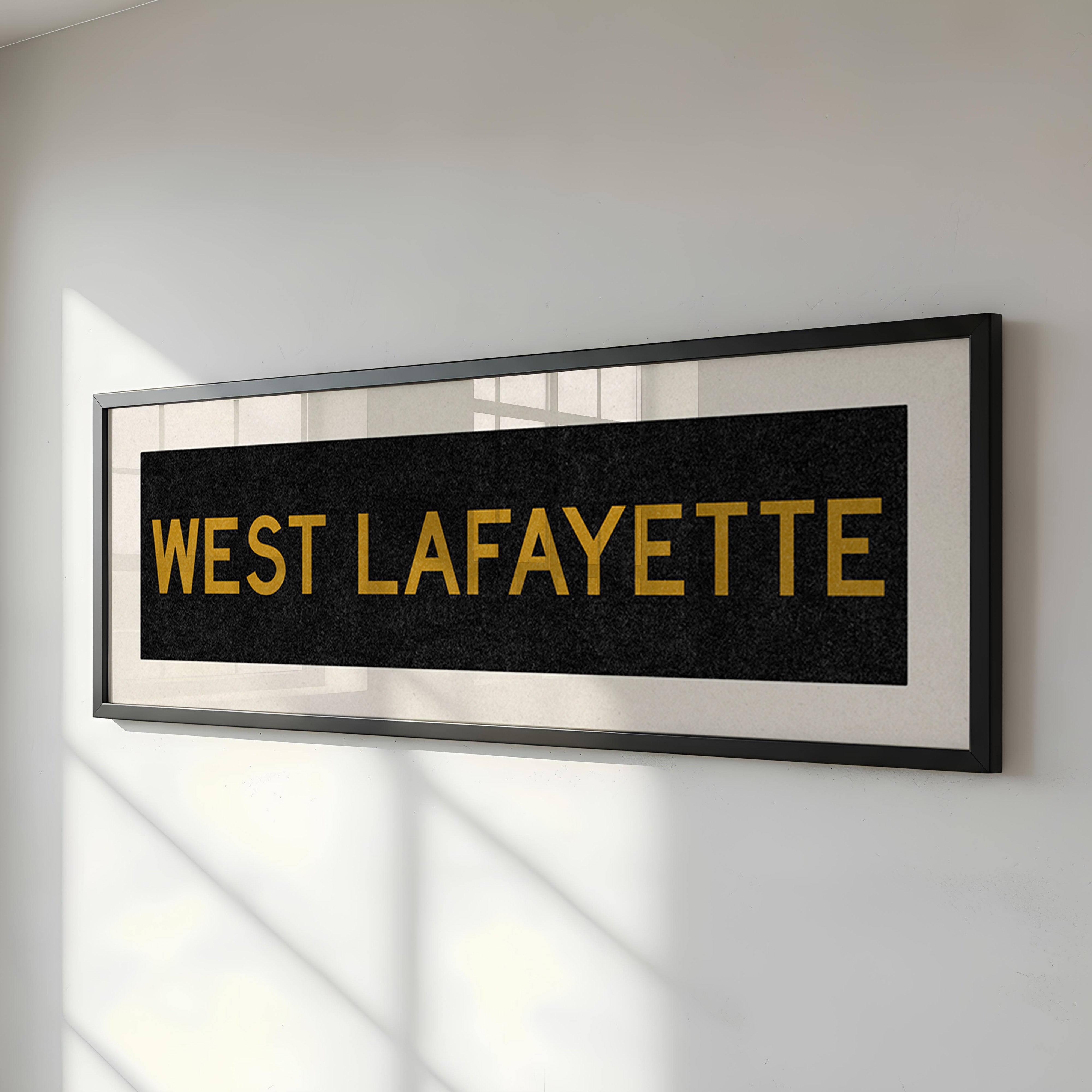 Framed West Lafayette Black and Gold Bus Scroll - Tejas Country Club