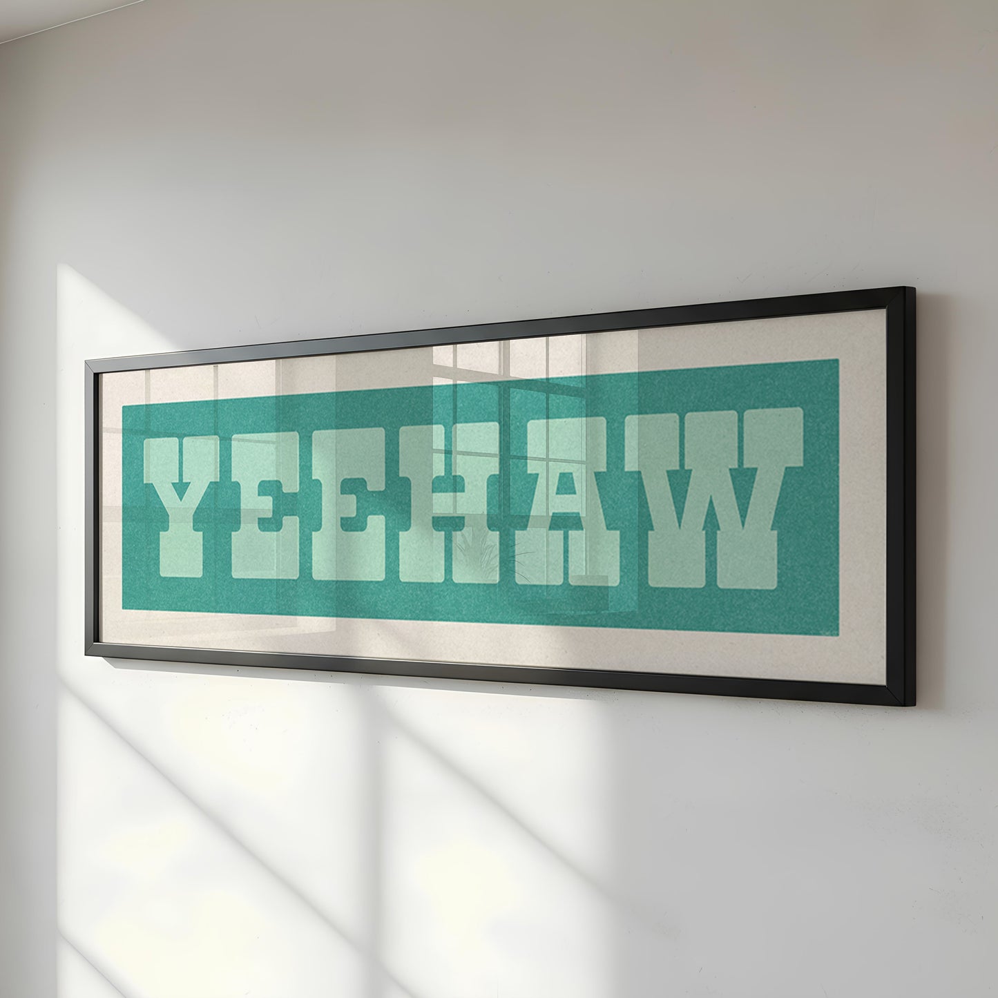 Framed YEEHAW Sign Turquoise & Mint Art Print
