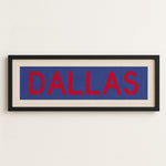 Framed Dallas Blue and Red Bus Scroll - Tejas Country Club