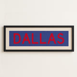 Framed Dallas Blue and Red Bus Scroll - Tejas Country Club