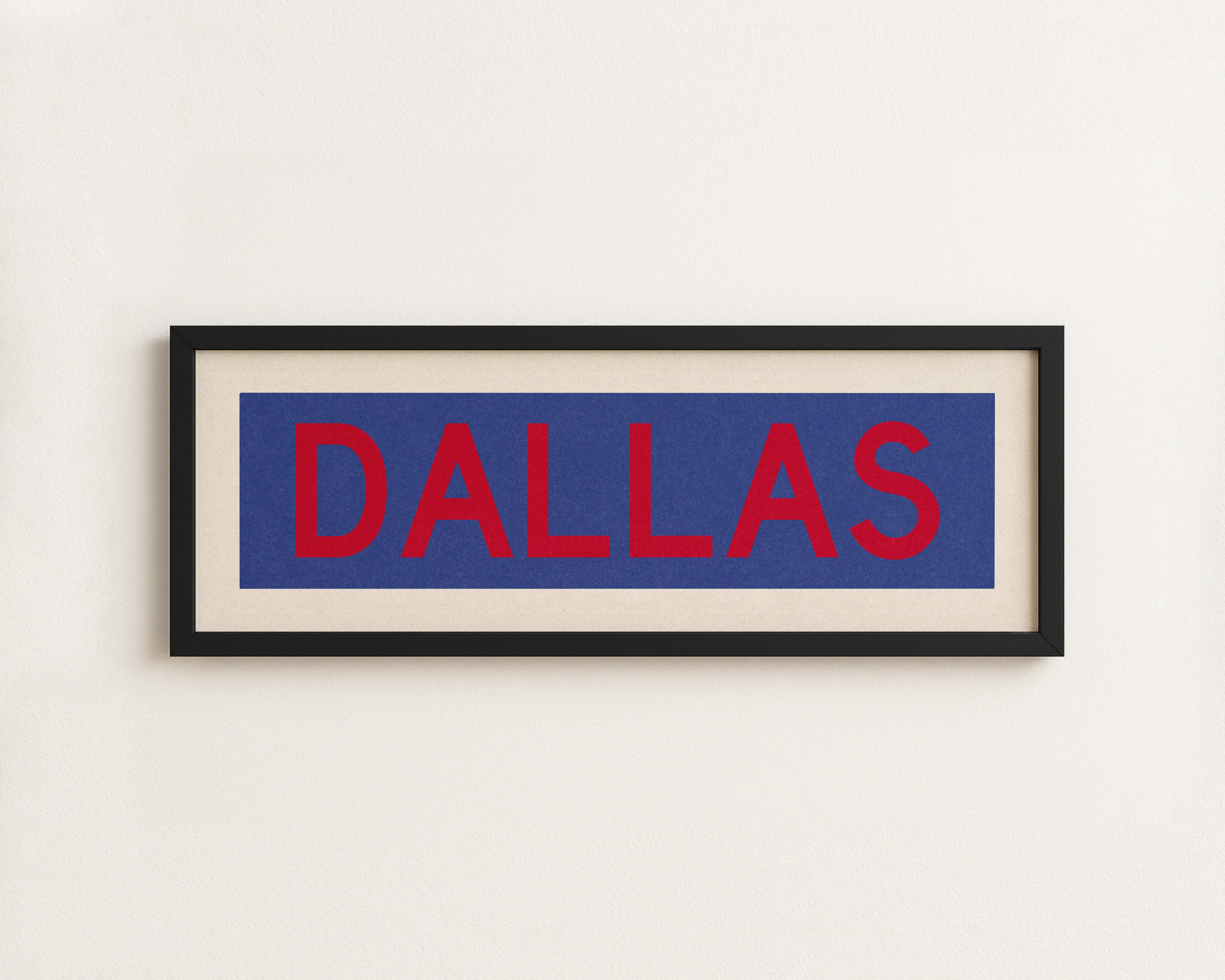 Framed Dallas Blue and Red Bus Scroll - Tejas Country Club