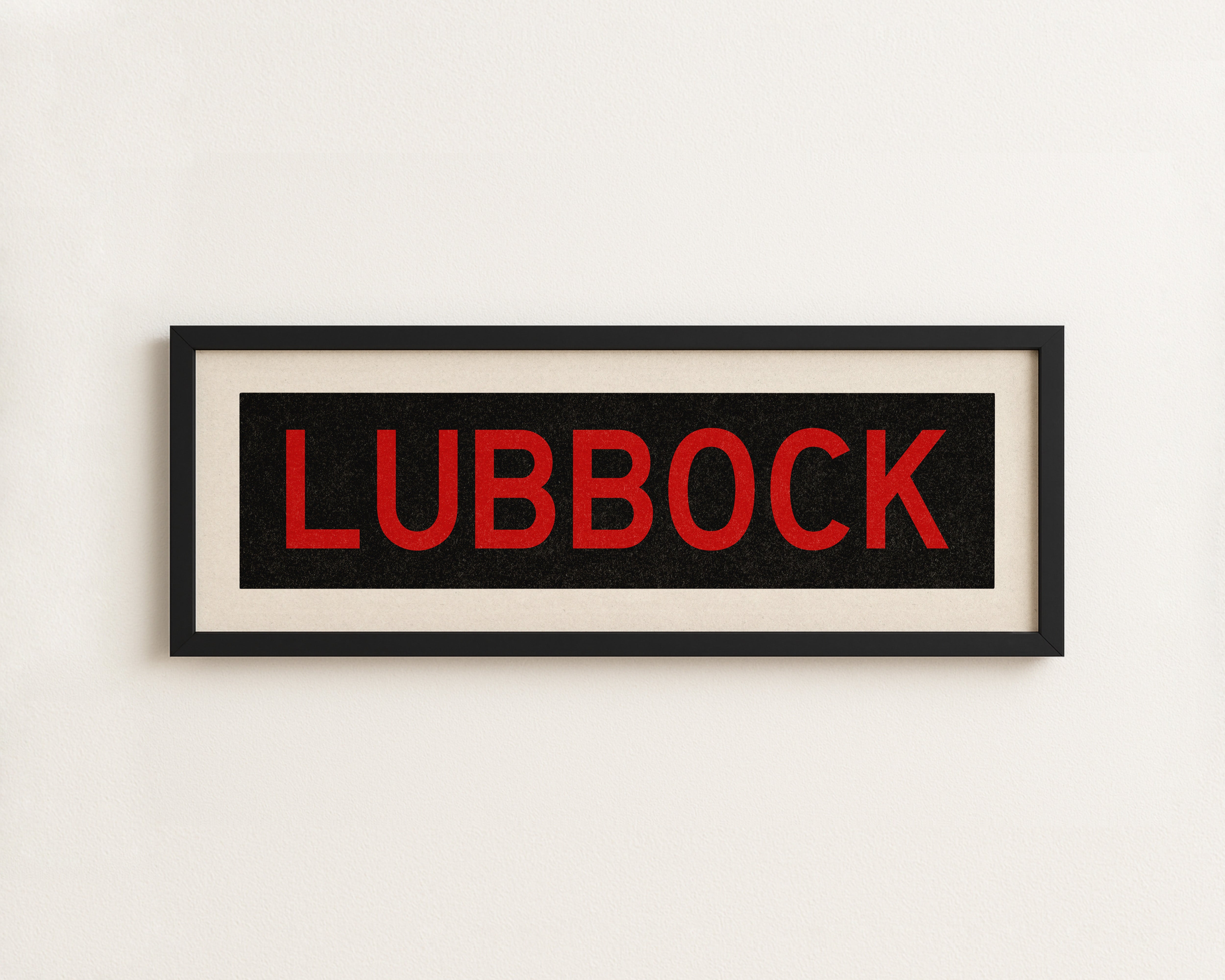 Framed Lubbock Red and Black Bus Scroll - Tejas Country Club
