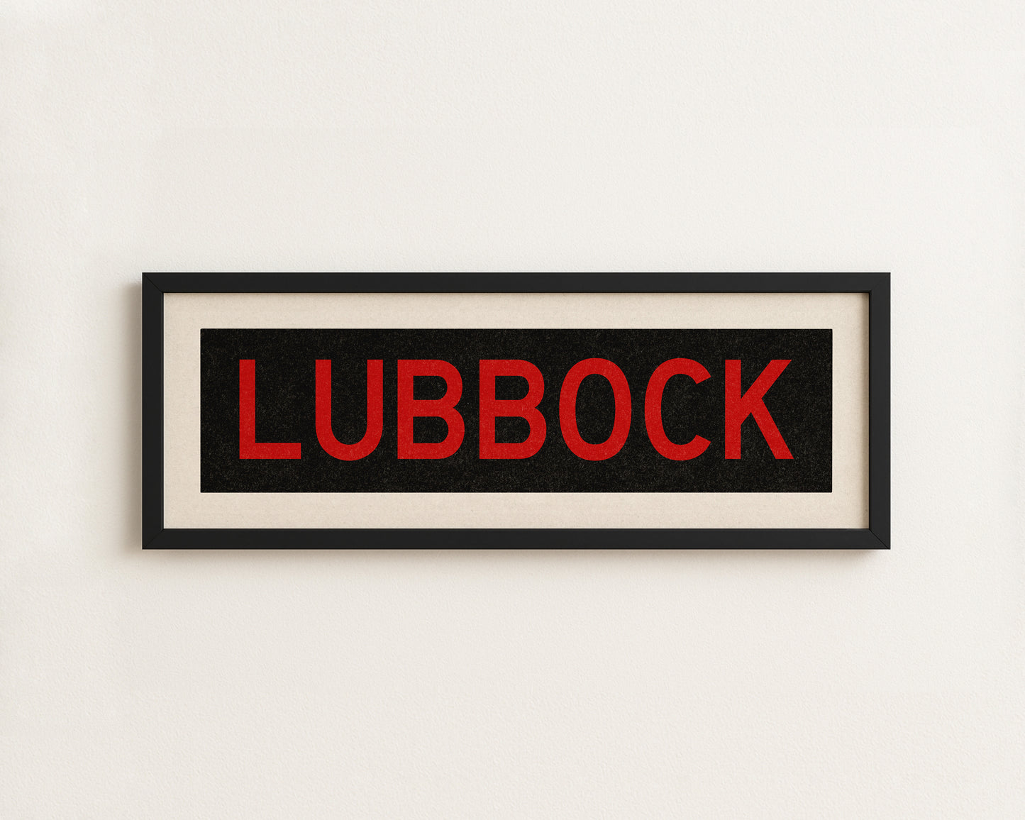 Framed Lubbock Red and Black Bus Scroll