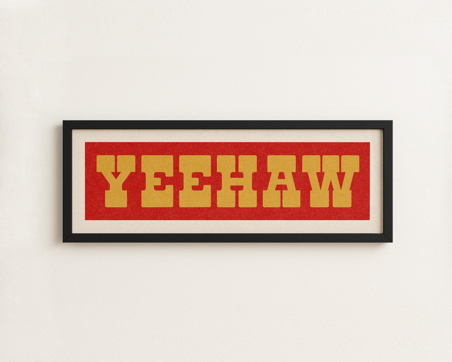 YEEHAW Sign Red & Gold Art Print