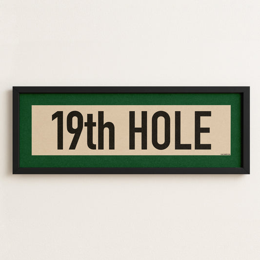 Framed 19th Hole Golf Art Scroll Print