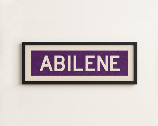 Framed Abilene Purple Bus Scroll