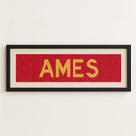 Framed Ames Red and Gold Bus Scroll - Tejas Country Club