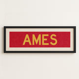 Framed Ames Red and Gold Bus Scroll - Tejas Country Club
