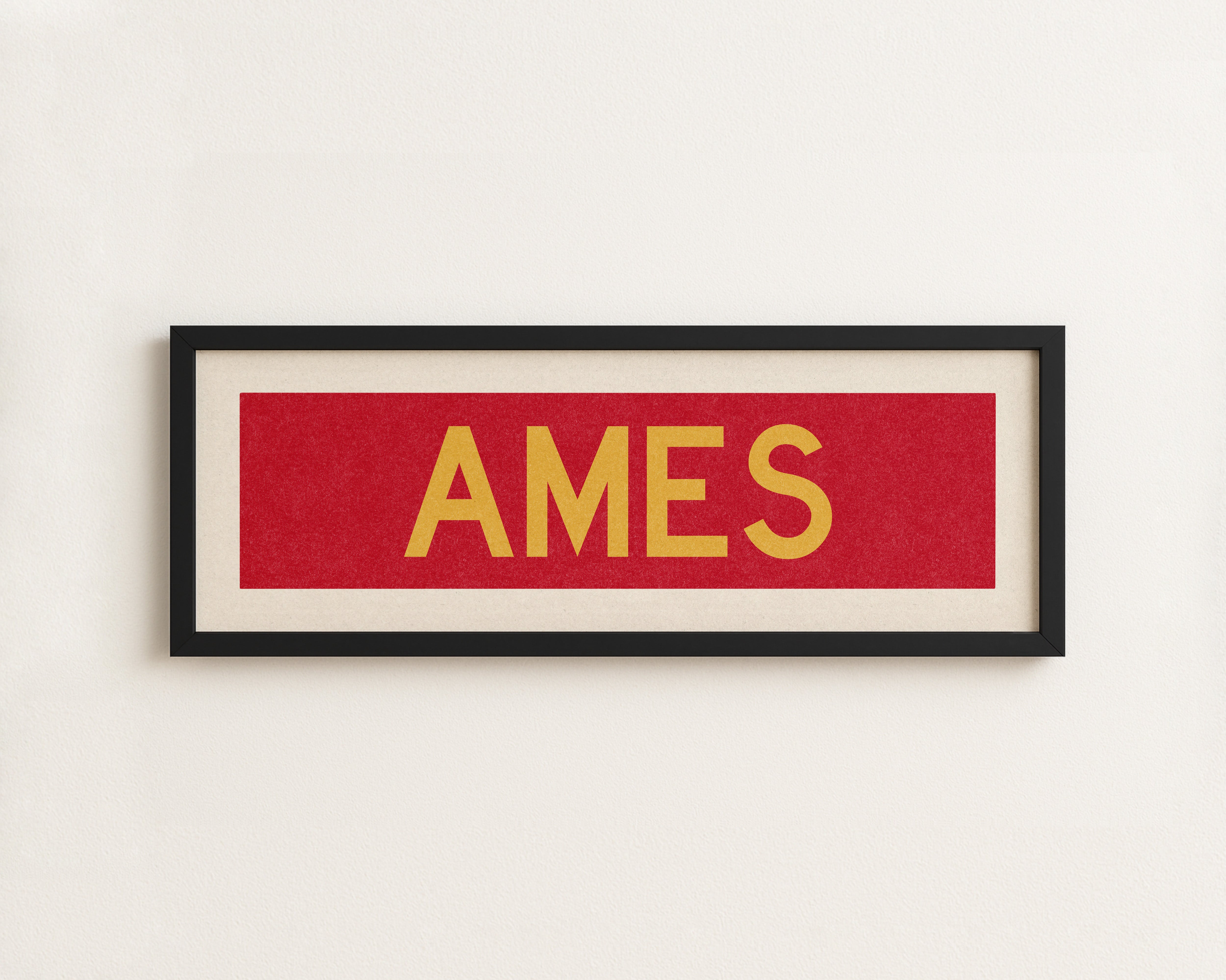 Framed Ames Red and Gold Bus Scroll - Tejas Country Club