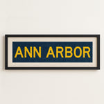 Framed Ann Arbor Navy Bus Scroll - Tejas Country Club