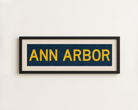 Framed Ann Arbor Navy Bus Scroll