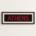 Framed Athens Red and Black Bus Scroll - Tejas Country Club