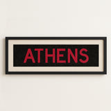Framed Athens Red and Black Bus Scroll - Tejas Country Club