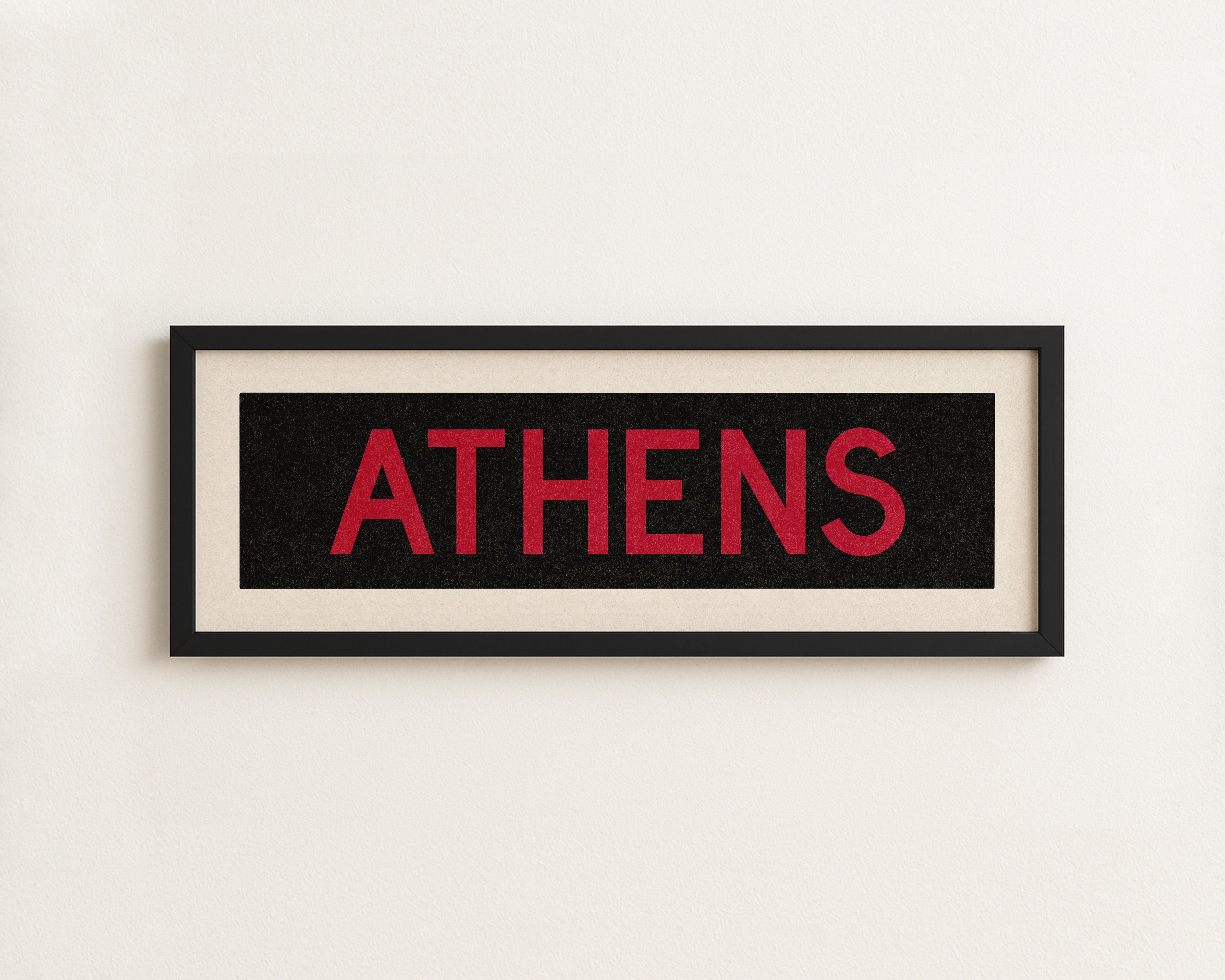 Framed Athens Red and Black Bus Scroll - Tejas Country Club
