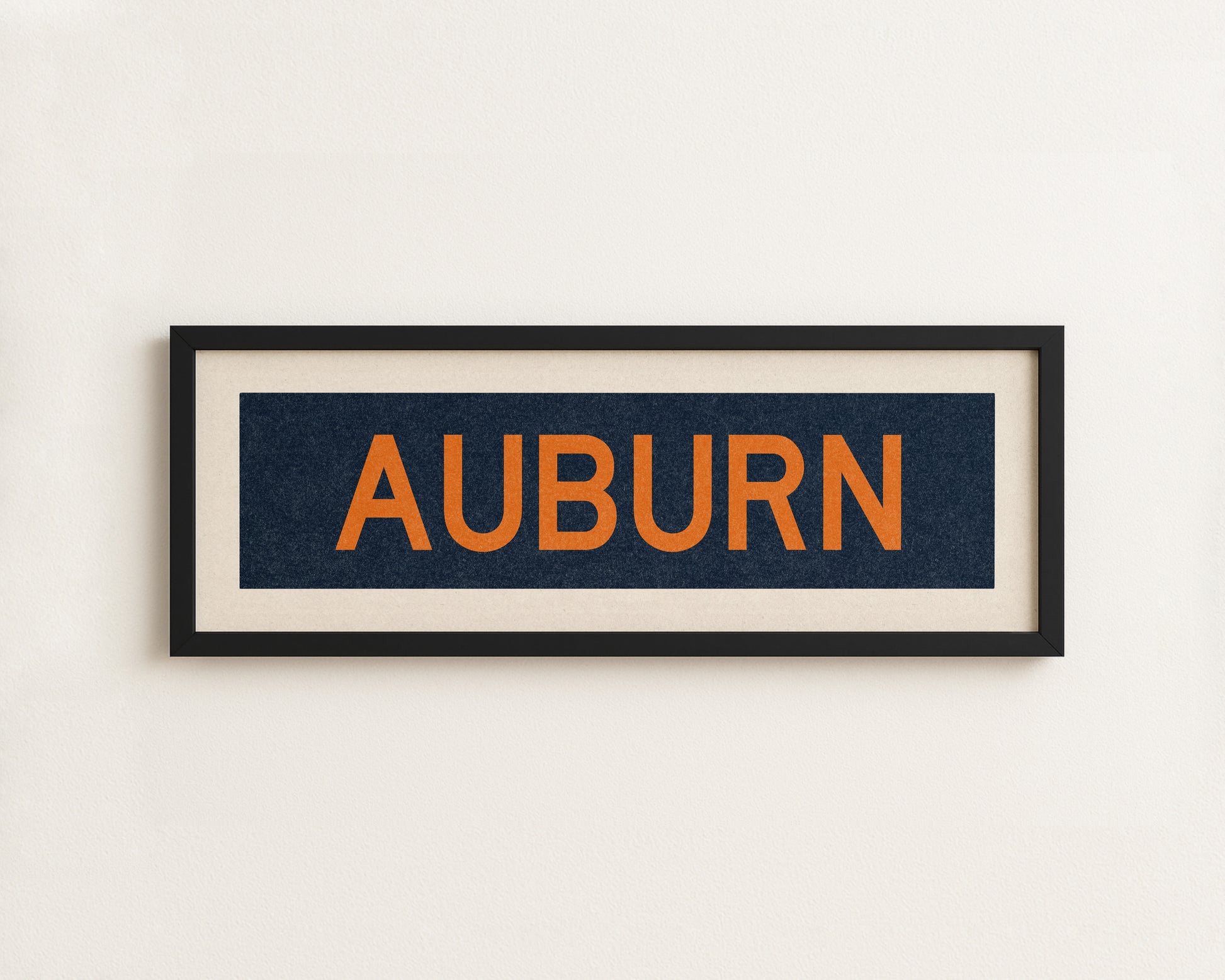 Framed Auburn Navy Bus Scroll - Tejas Country Club