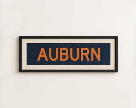 Framed Auburn Navy Bus Scroll - Tejas Country Club