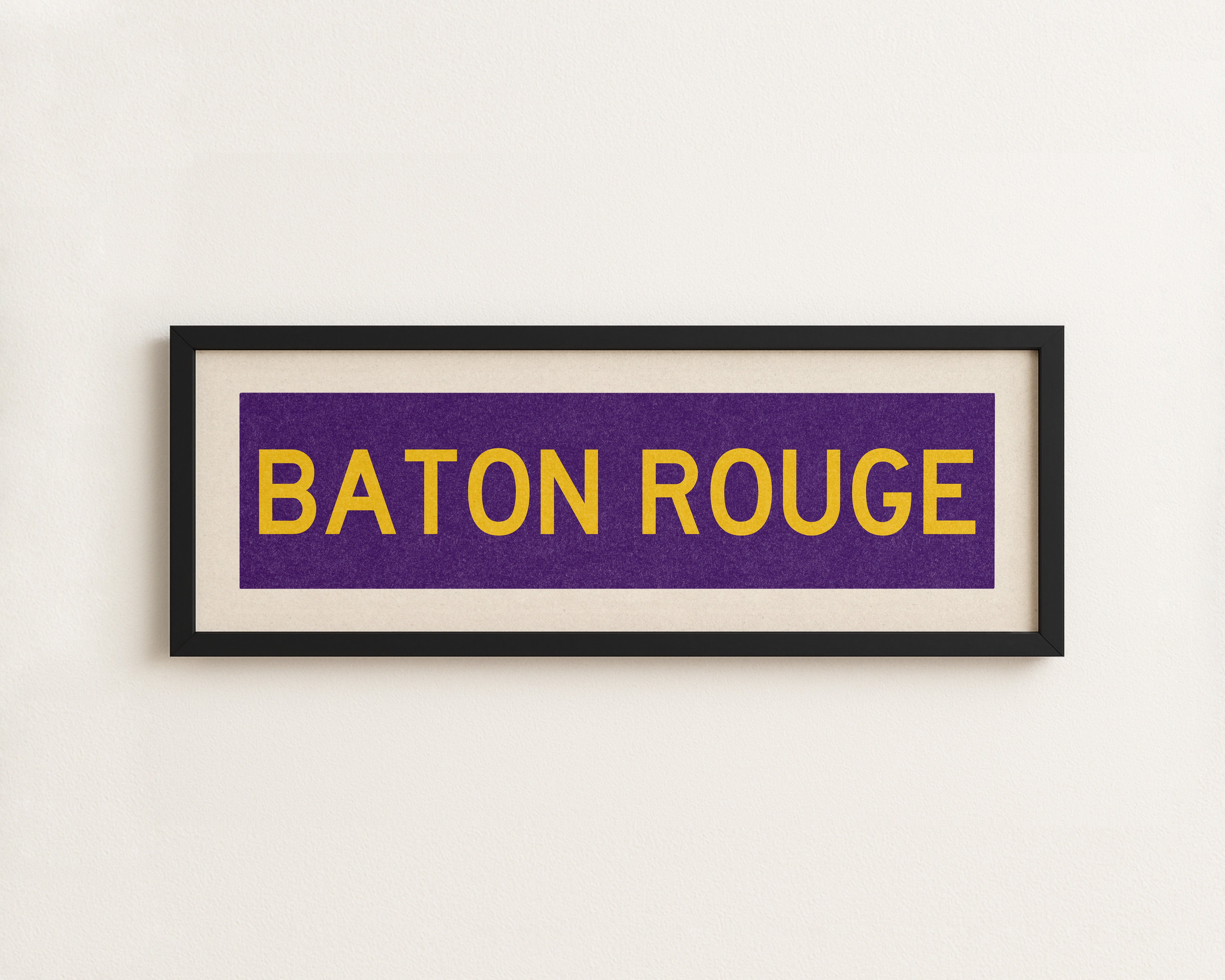 Framed Baton Rouge Purple Bus Scroll - Tejas Country Club