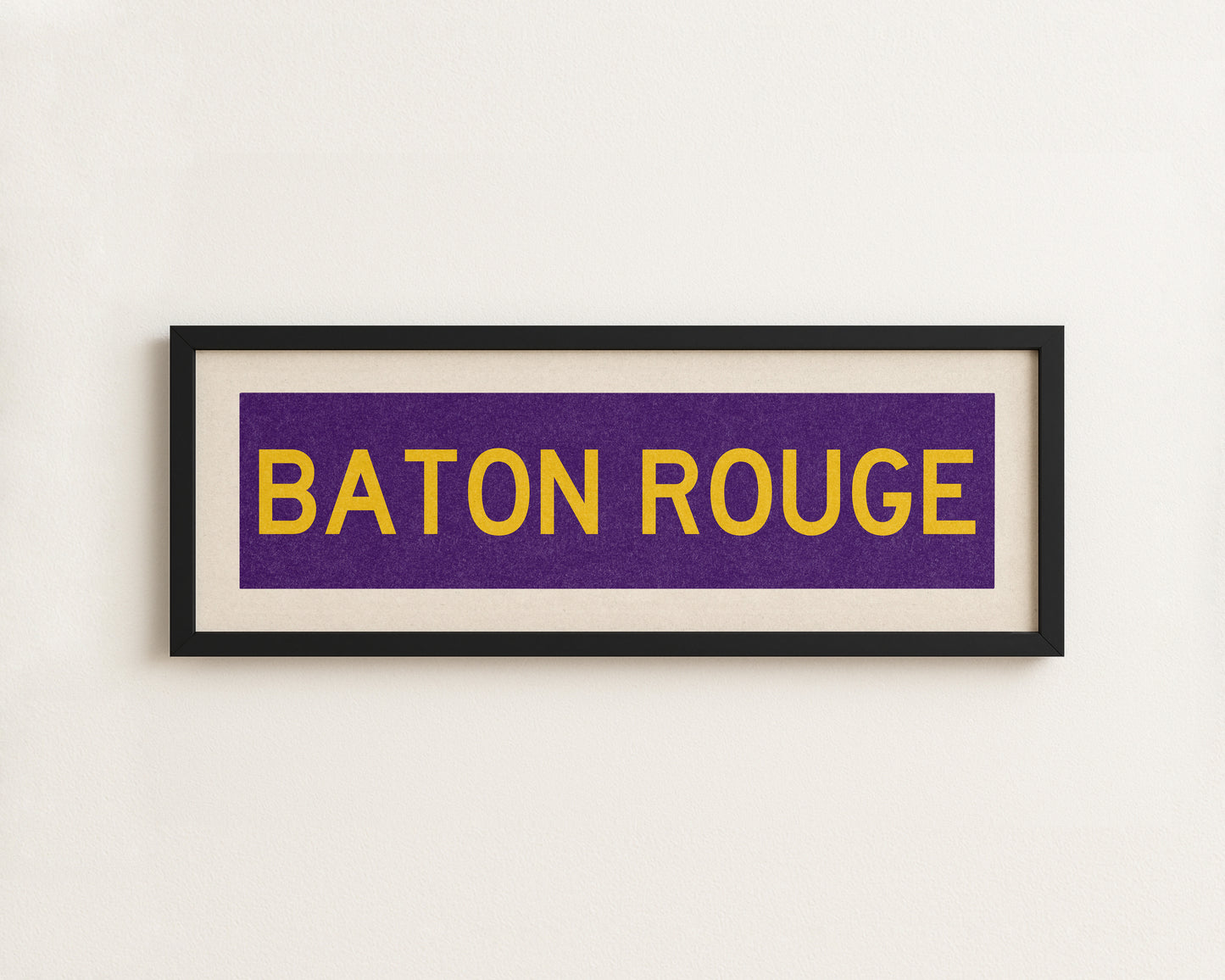 Framed Baton Rouge Purple Bus Scroll