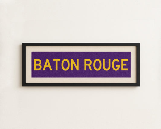 Framed Baton Rouge Purple Bus Scroll