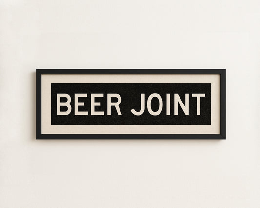 Framed Beer Joint Bus Scroll Sign