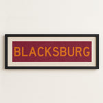 Framed Blacksburg Maroon Bus Scroll - Tejas Country Club
