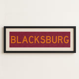 Framed Blacksburg Maroon Bus Scroll - Tejas Country Club