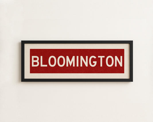 Framed Bloomington Crimson Bus Scroll