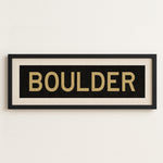Framed Boulder Black and Gold Bus Scroll - Tejas Country Club
