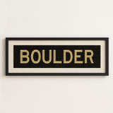 Framed Boulder Black and Gold Bus Scroll - Tejas Country Club