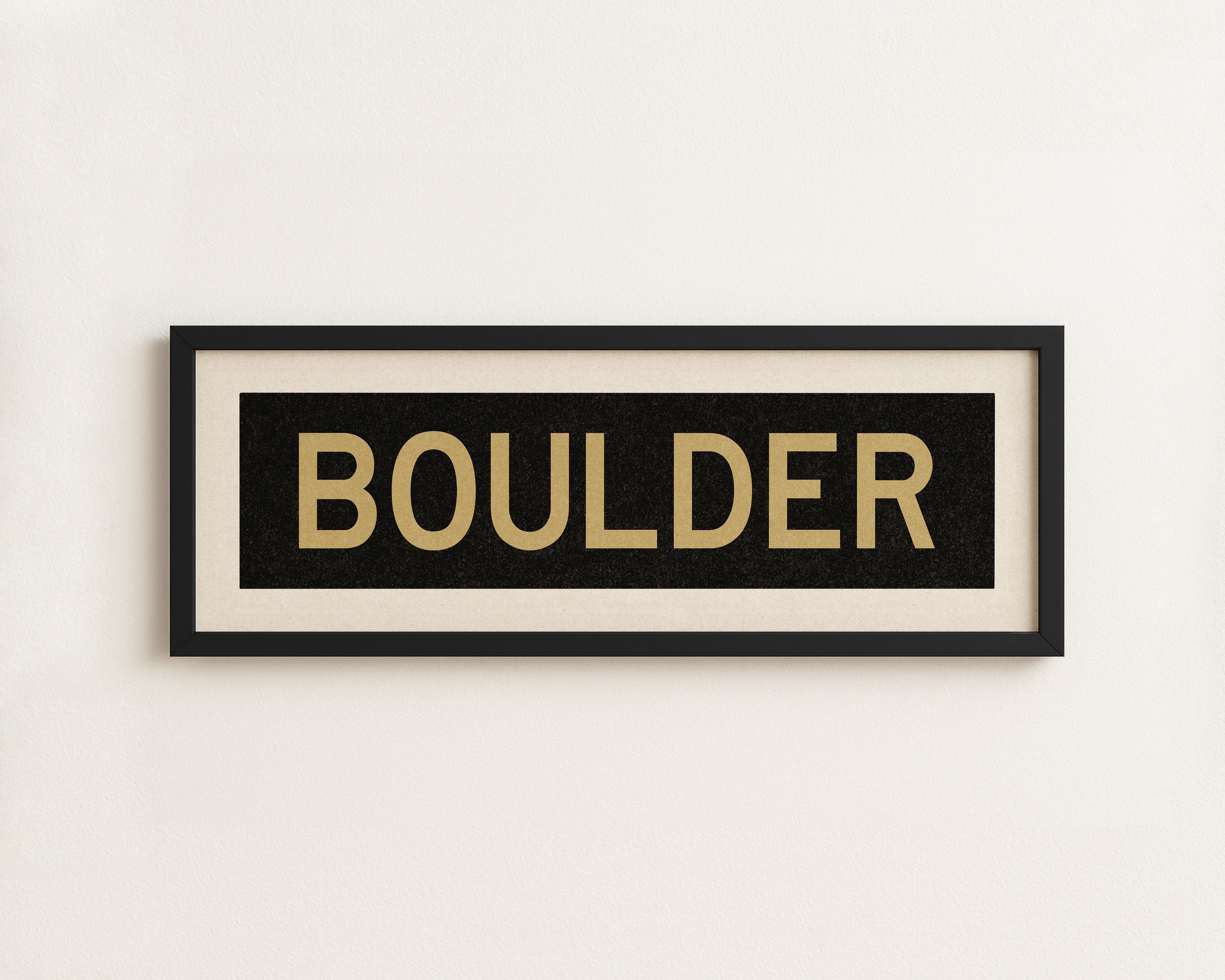 Framed Boulder Black and Gold Bus Scroll - Tejas Country Club