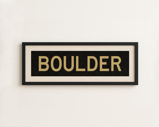 Framed Boulder Black and Gold Bus Scroll