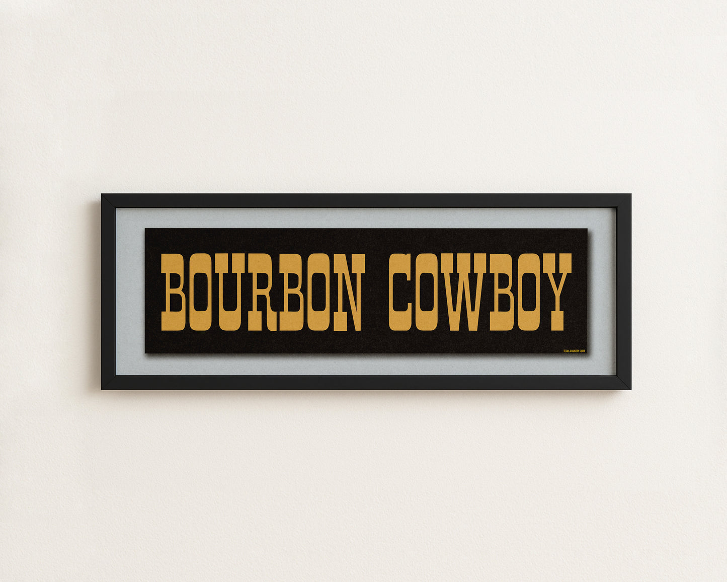 Framed Bourbon Cowboy Black Vintage Bumper Sticker Art Print