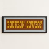 Framed Bourbon Cowboy Vintage Brown Bumper Sticker Art Print