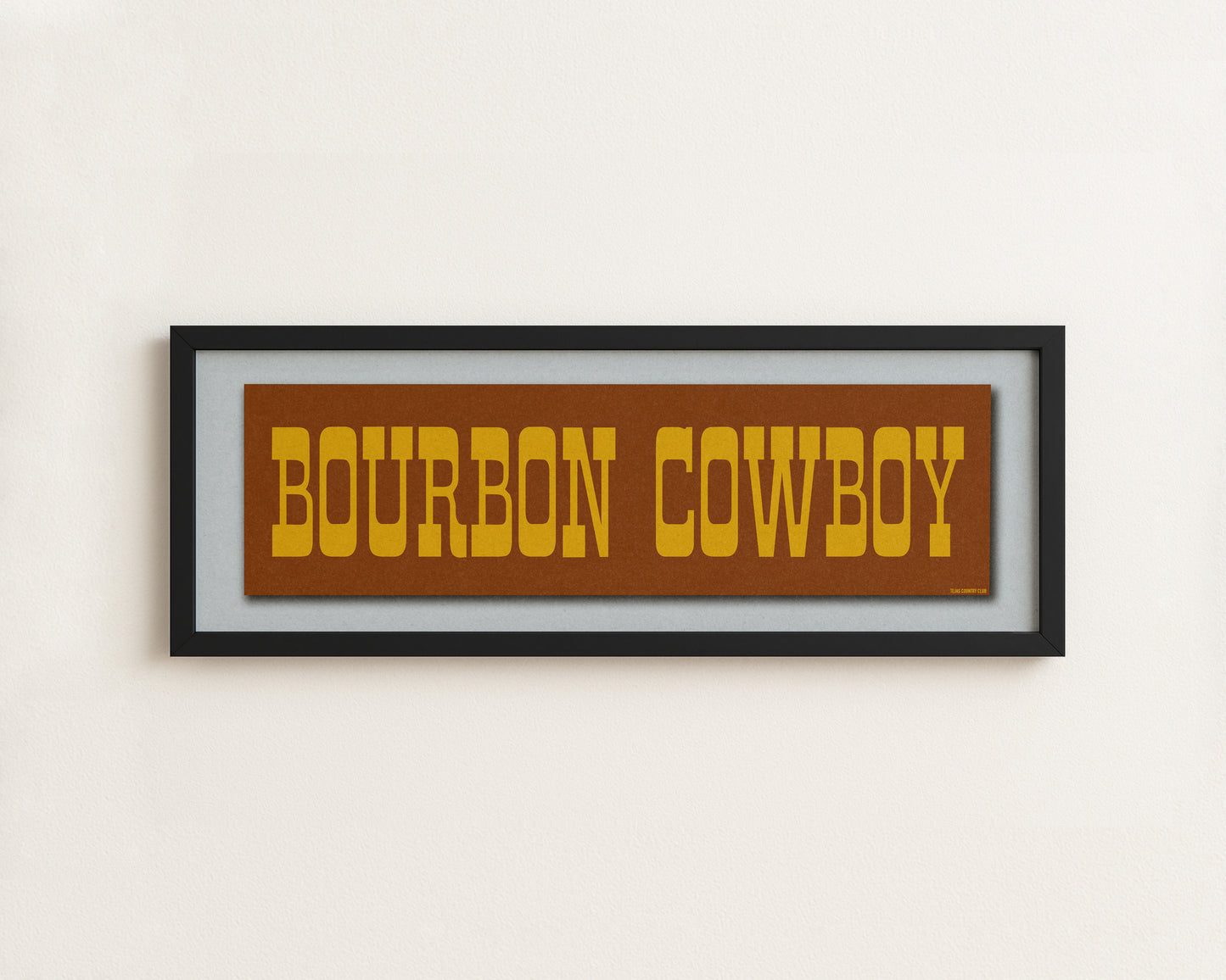 Framed Bourbon Cowboy Vintage Brown Bumper Sticker Art Print