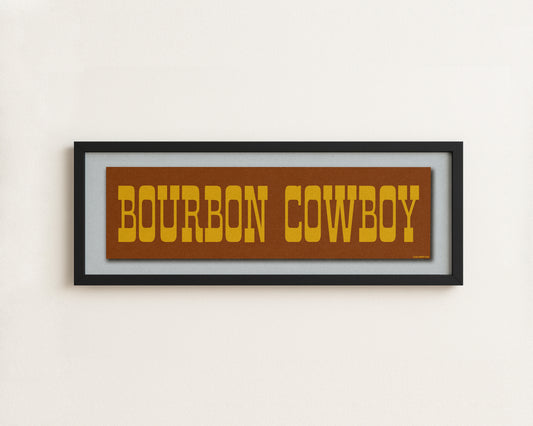 Framed Bourbon Cowboy Vintage Brown Bumper Sticker Art Print