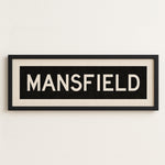 Framed Mansfield Bus Scroll Sign - Tejas Country Club