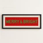 Framed Merry & Bright Red Green Christmas Art Print - Tejas Country Club