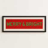 Framed Merry & Bright Red Green Christmas Art Print - Tejas Country Club