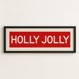 Framed Holly Jolly Red Christmas Art Print