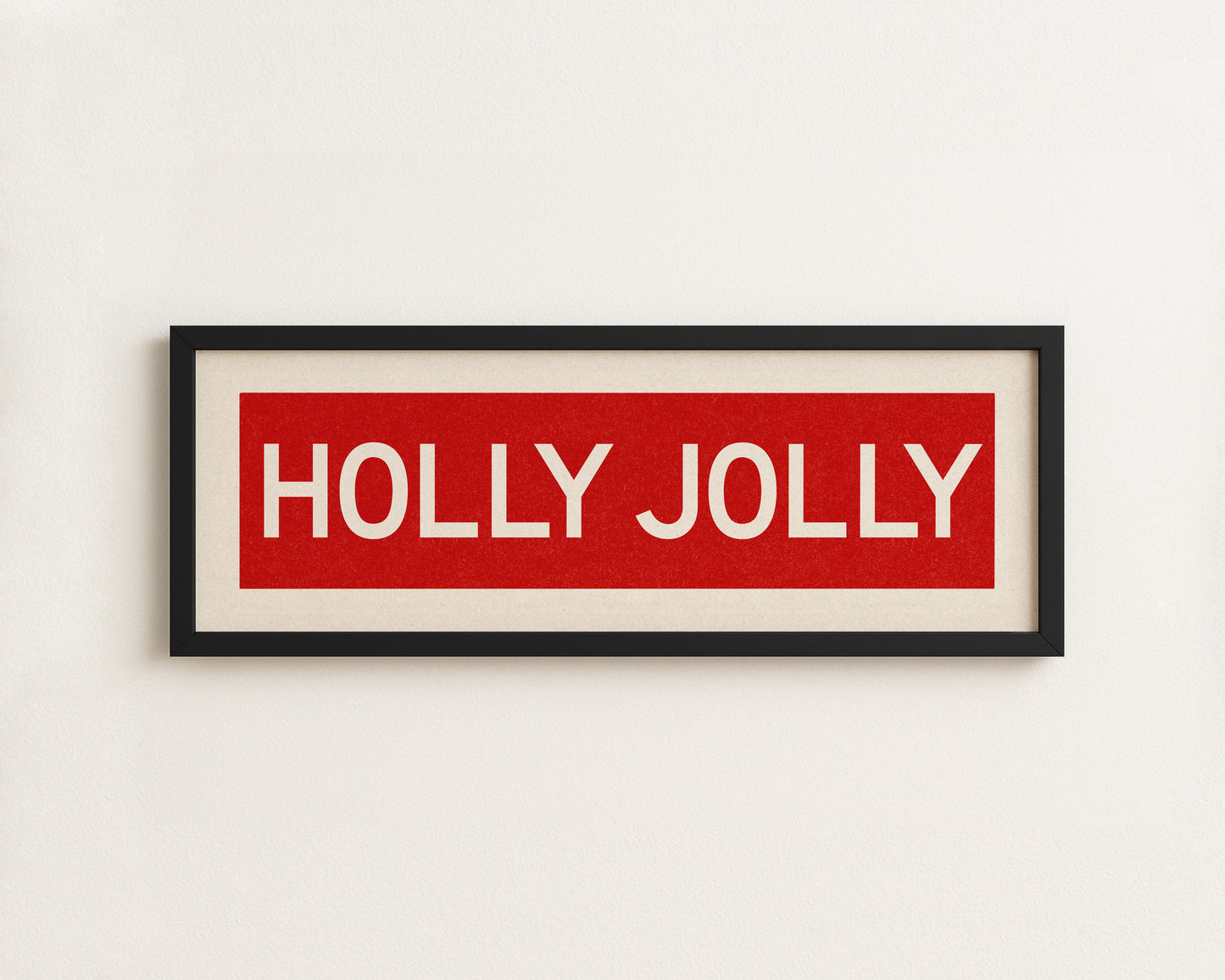 Framed Holly Jolly Red Christmas Art Print