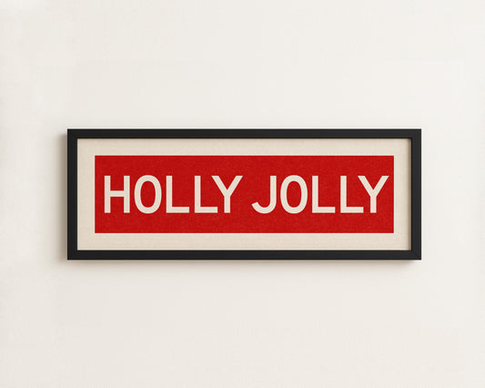 Framed Holly Jolly Red Christmas Art Print