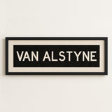 Framed Van Alstyne Bus Scroll Sign