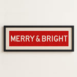 Framed Merry & Bright Red Christmas Art Print - Tejas Country Club
