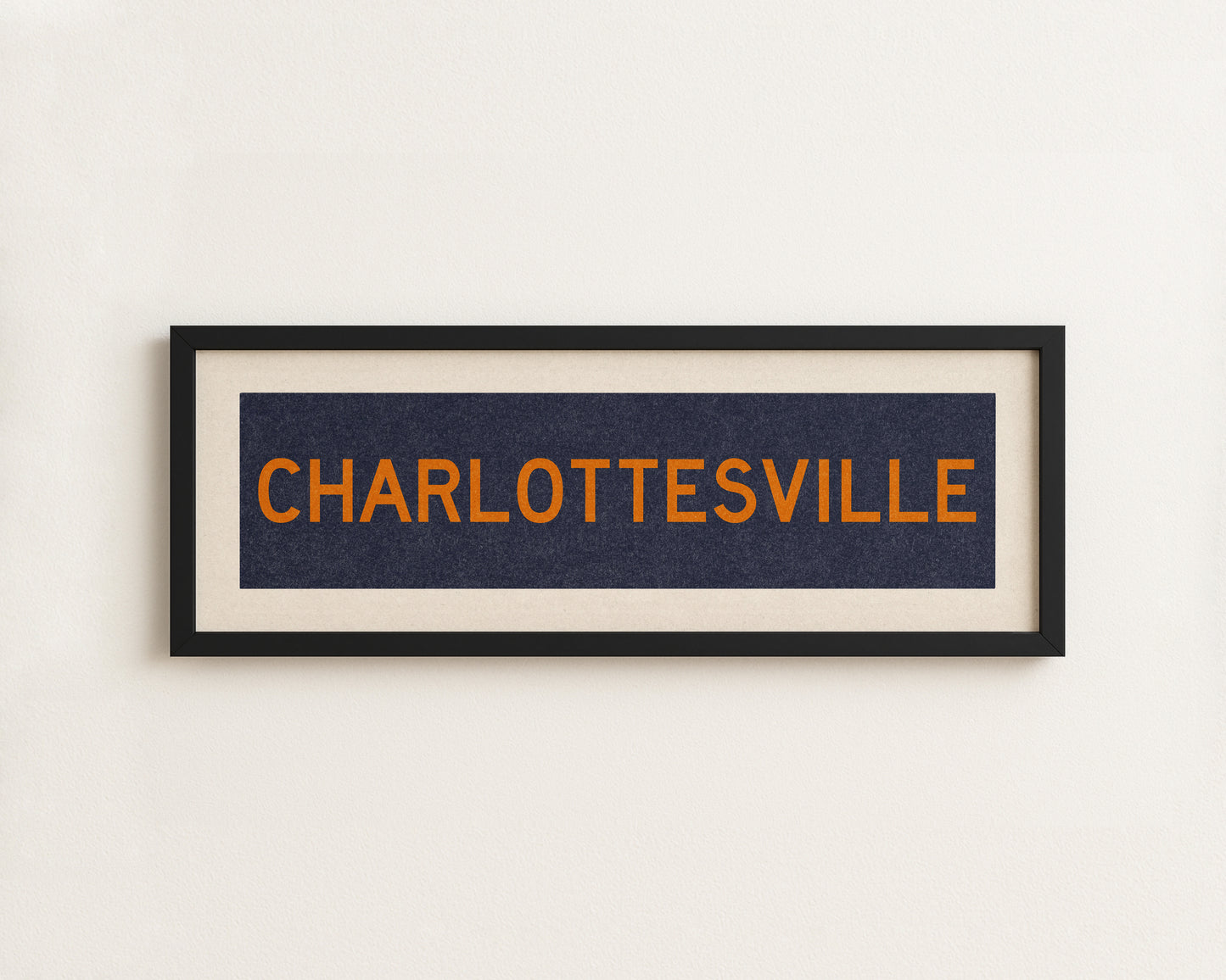 Framed Charlottesville Blue Bus Scroll