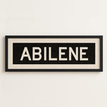 Framed Abilene Bus Scroll Sign - Tejas Country Club