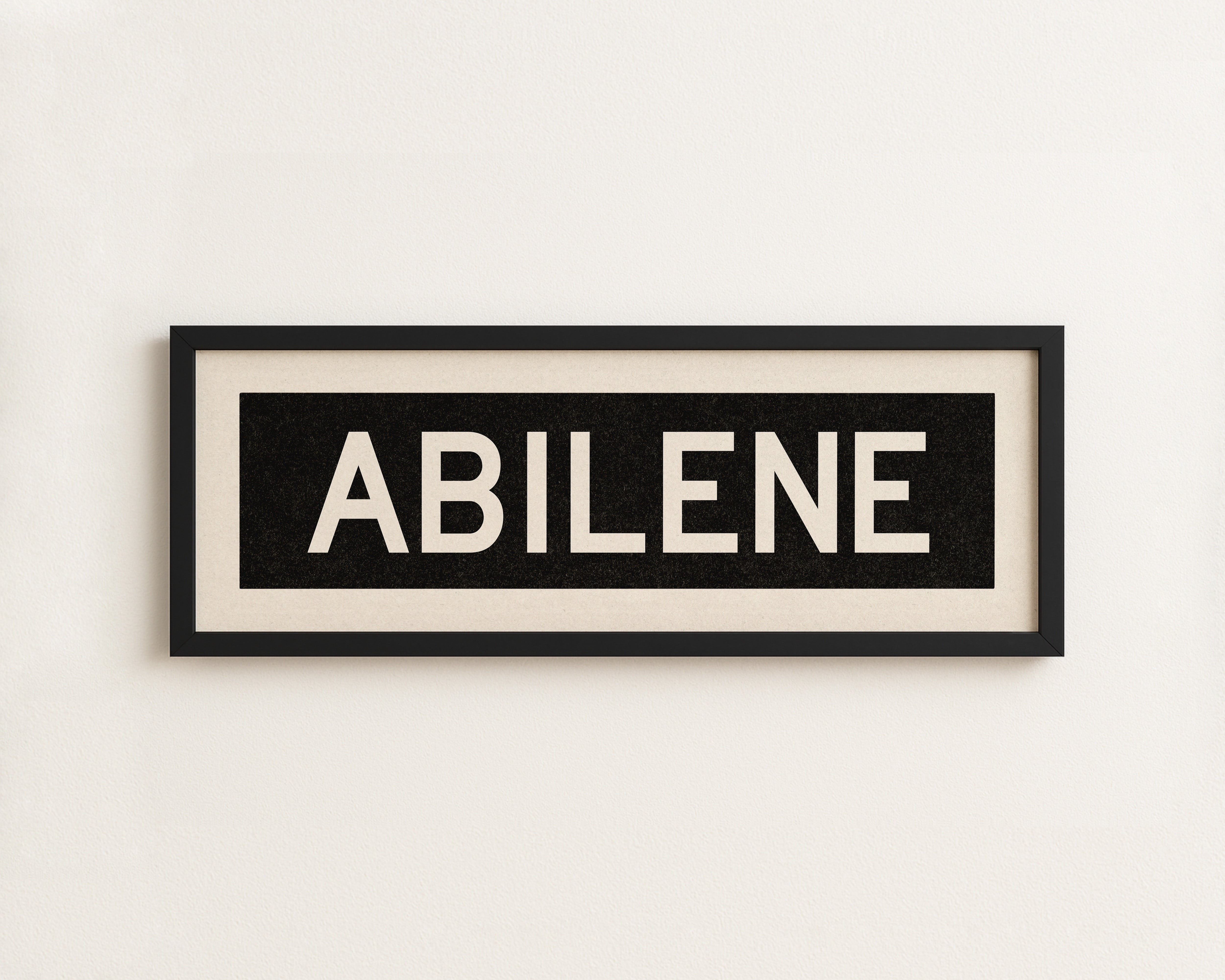 Framed Abilene Bus Scroll Sign - Tejas Country Club