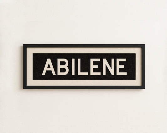 Framed Abilene Bus Scroll Sign