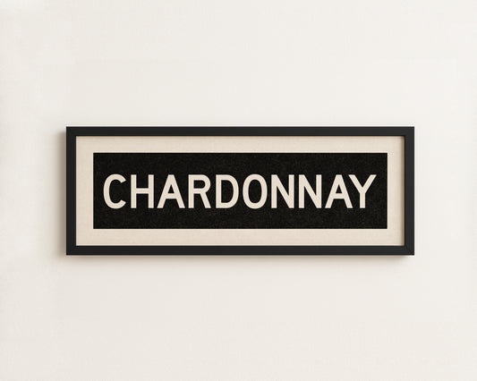 Framed Chardonnay Bus Scroll Sign